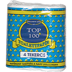Top 100 toalettpapír - 4 db-os, 1 rétegű 18 csomag/zsák